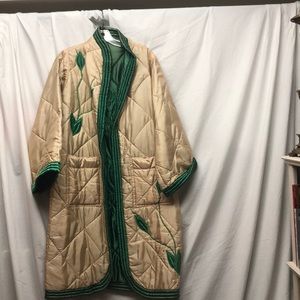 100% silk quilted evening coat